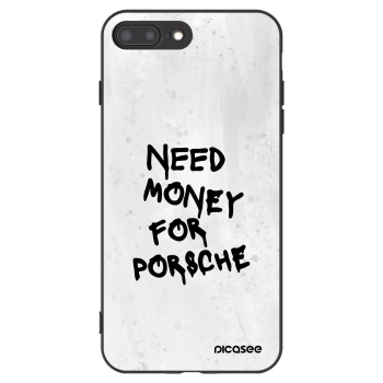 Picasee Μαύρη θήκη σιλικόνης για Apple iPhone 7 Plus - White Dollar