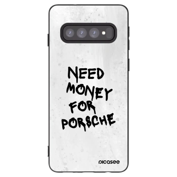 Picasee Μαύρη θήκη σιλικόνης για Samsung Galaxy S10 G973 - White Dollar