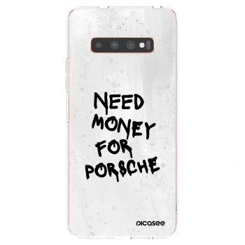 Picasee διαφανής θήκη σιλικόνης Samsung Galaxy S10 Plus G975 - White Dollar