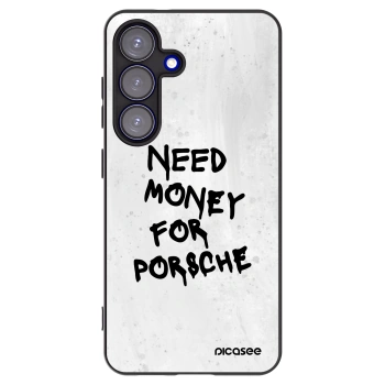Picasee Μαύρη θήκη σιλικόνης για Samsung Galaxy S25 5G - White Dollar