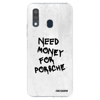 Picasee διαφανής θήκη σιλικόνης Samsung Galaxy A40 A405F - White Dollar