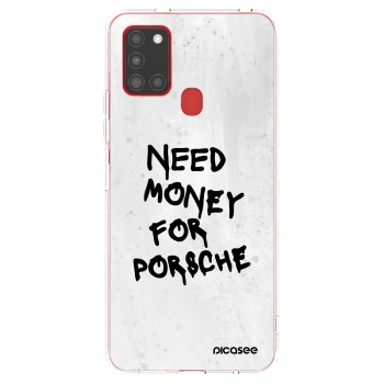Picasee διαφανής θήκη σιλικόνης Samsung Galaxy A21s - White Dollar