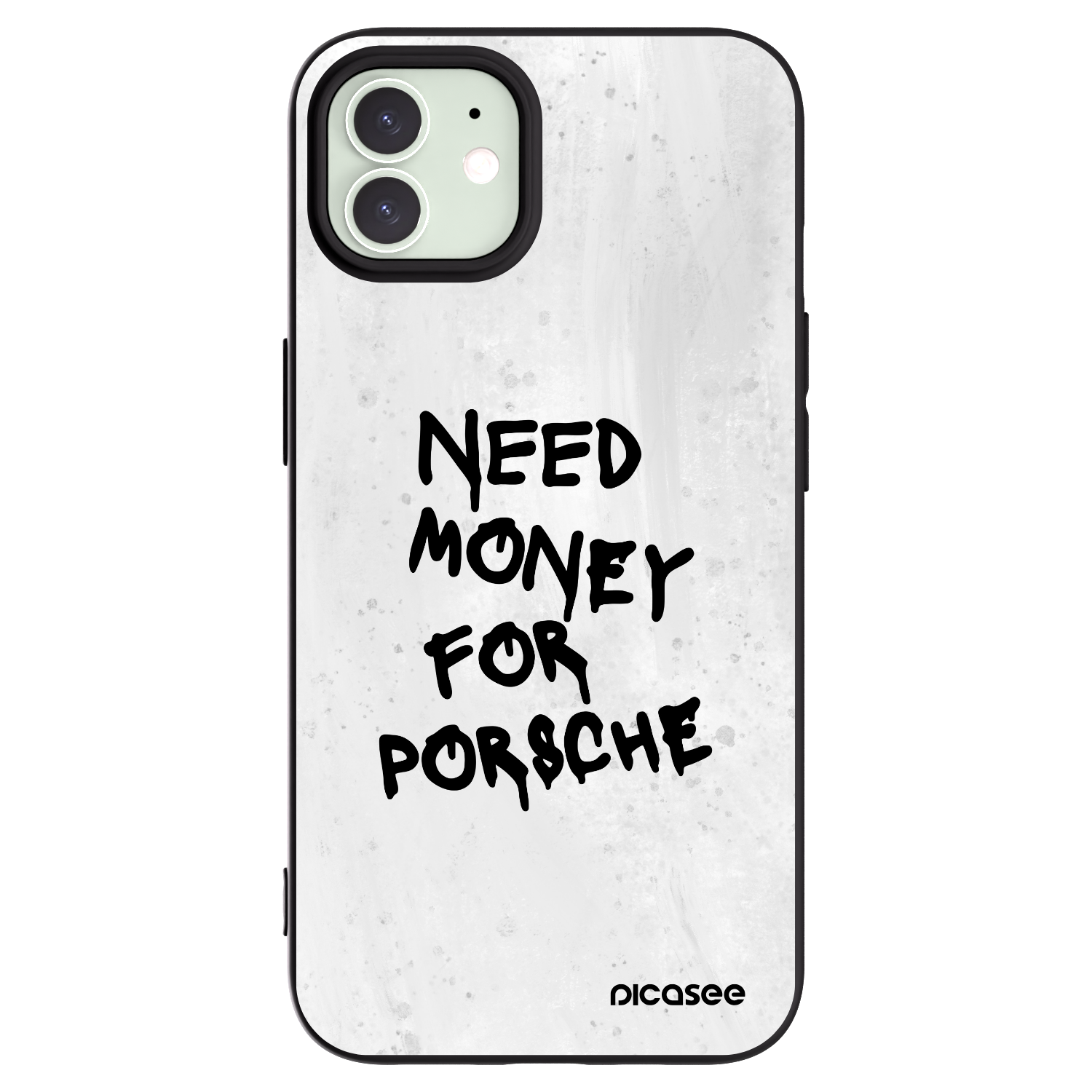 Picasee Μαύρη θήκη σιλικόνης για Apple iPhone 12 - White Dollar