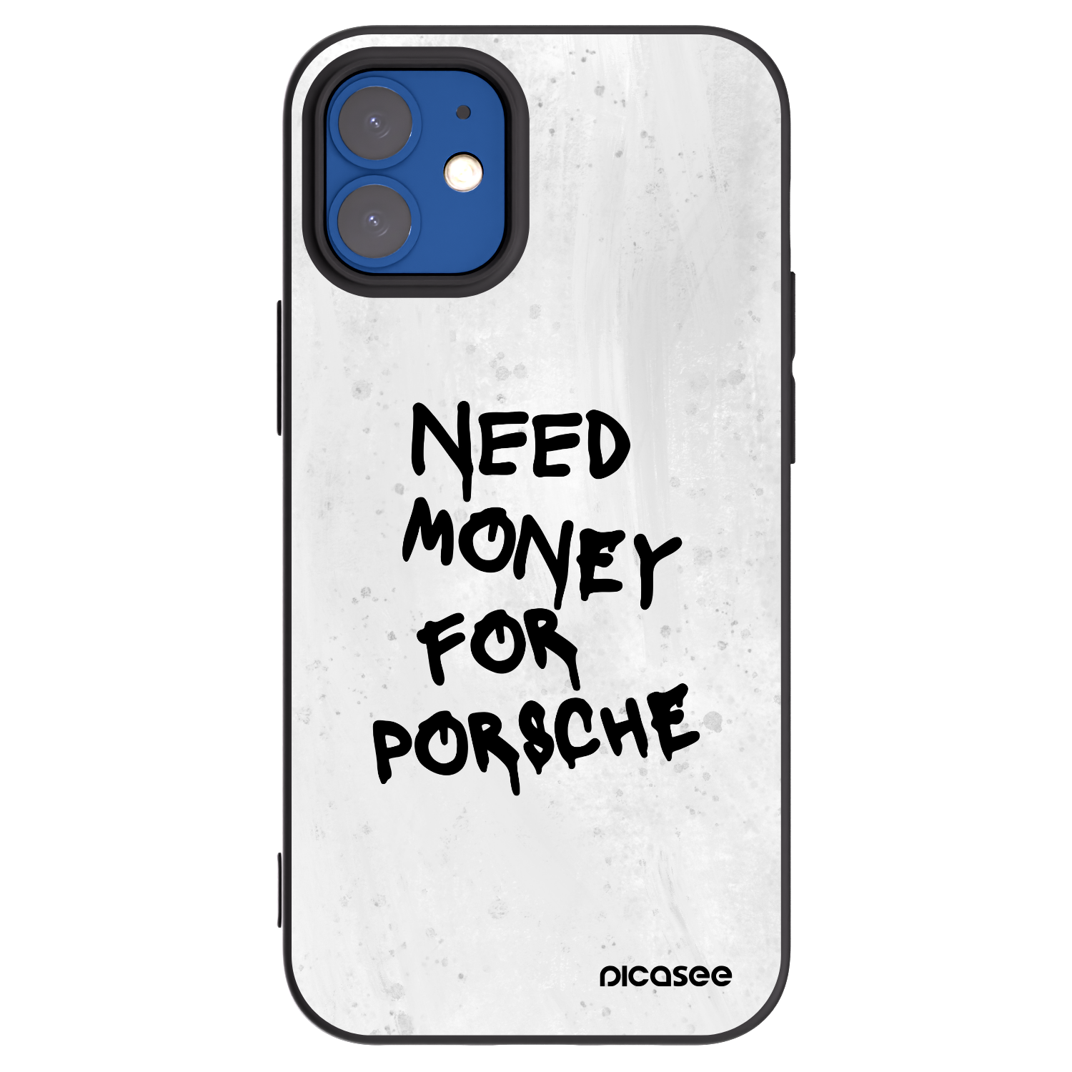 Picasee Μαύρη θήκη σιλικόνης για Apple iPhone 12 mini - White Dollar