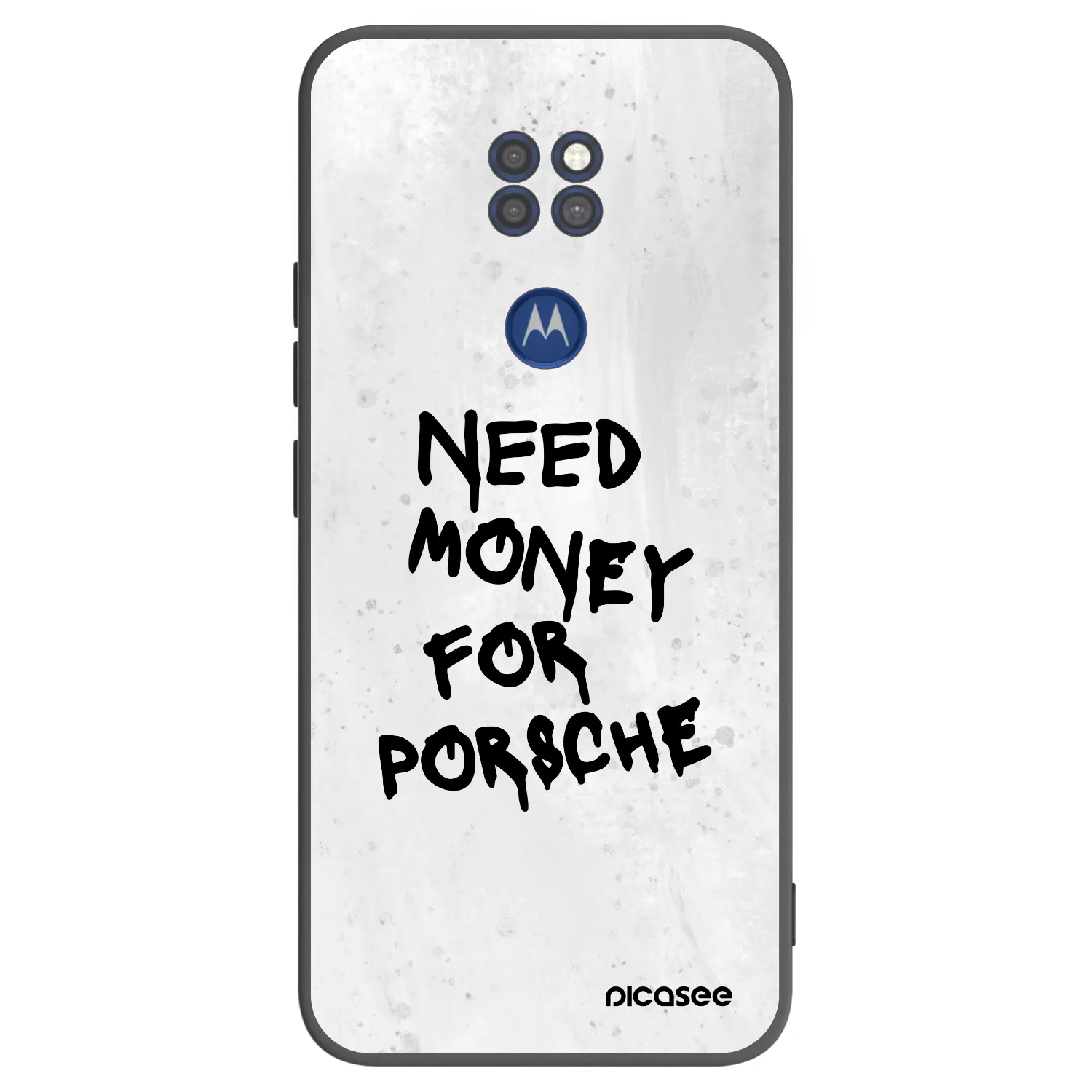 Picasee Μαύρη θήκη σιλικόνης για Motorola Moto G9 Play - White Dollar