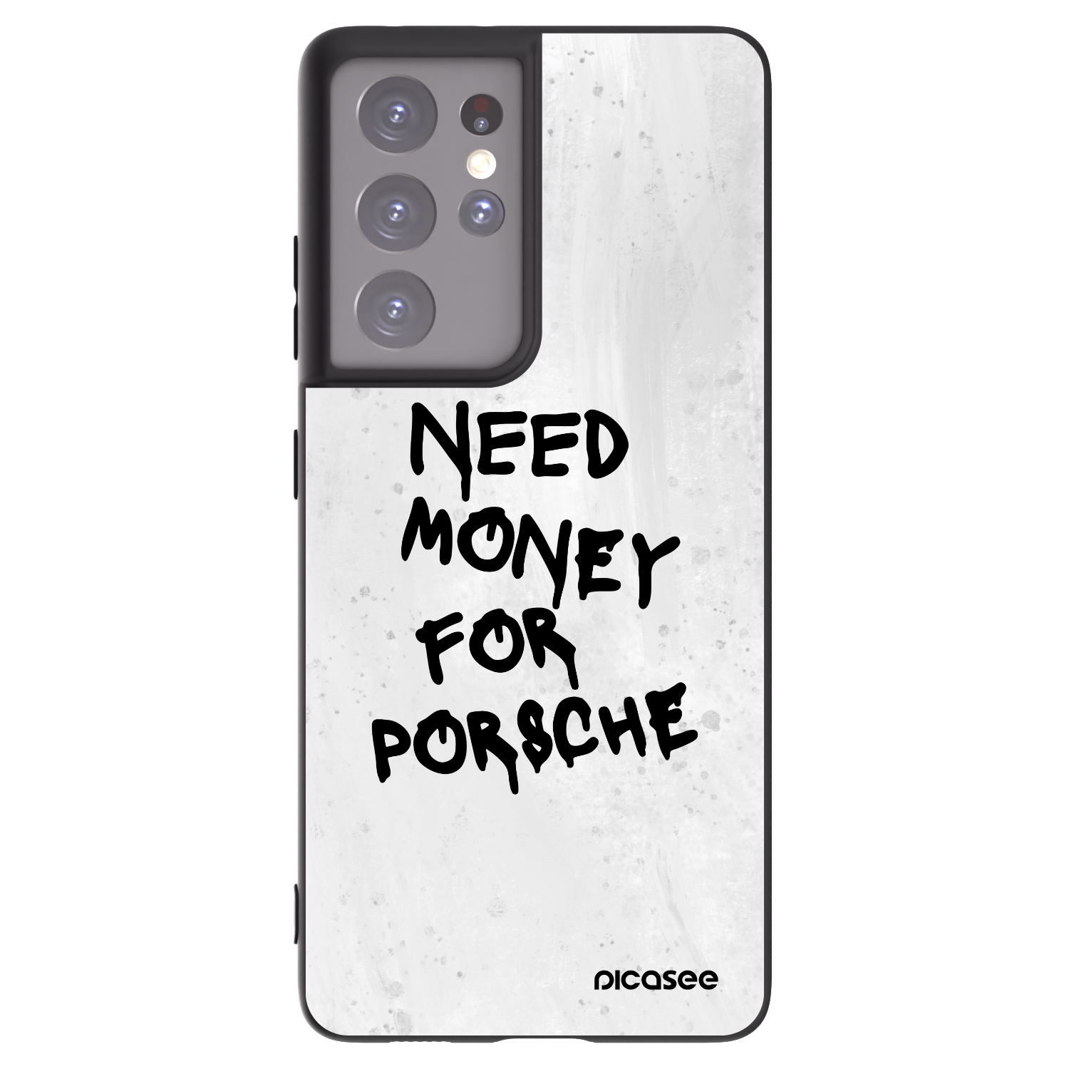 Picasee Μαύρη θήκη σιλικόνης για Samsung Galaxy S21 Ultra 5G G998B - White Dollar