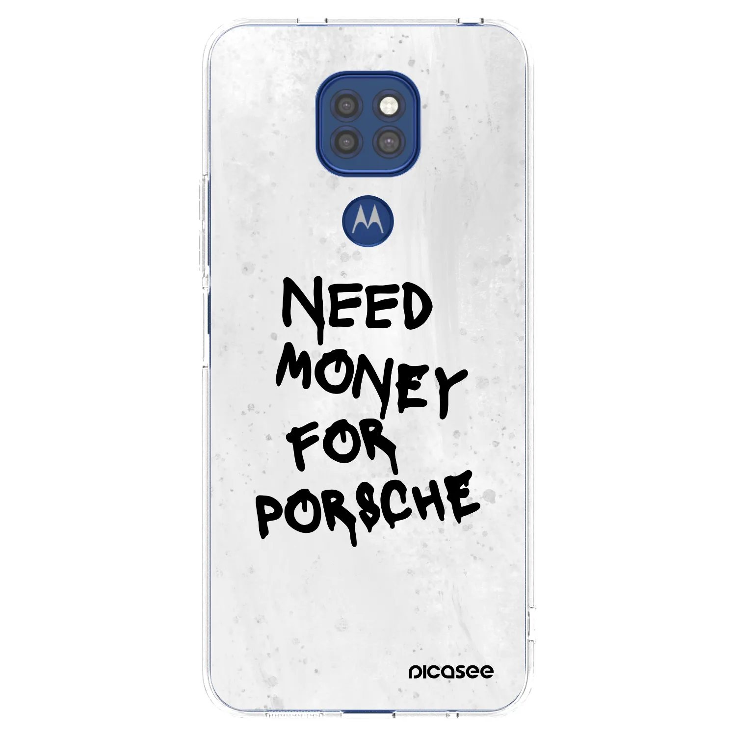 Picasee διαφανής θήκη σιλικόνης Motorola Moto G9 Play - White Dollar