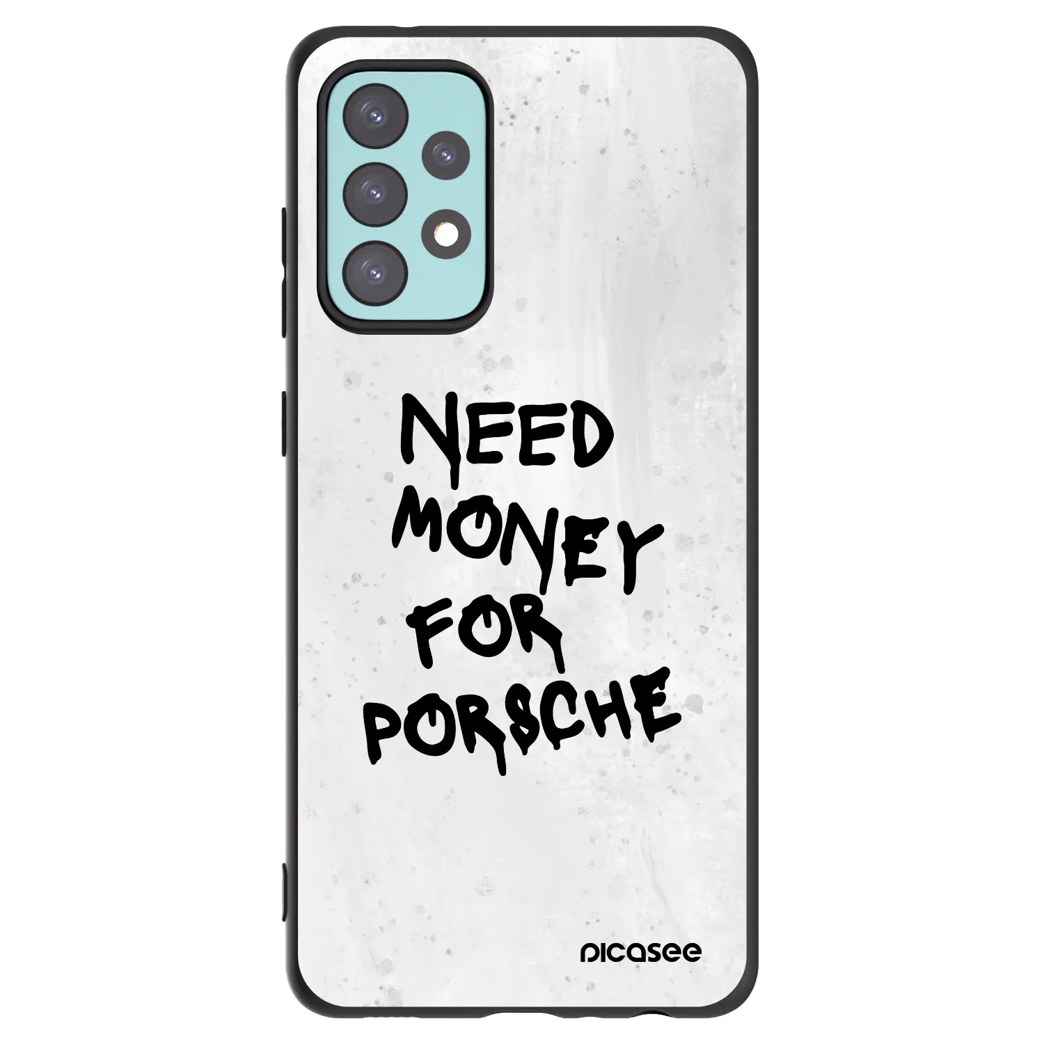 Picasee Μαύρη θήκη σιλικόνης για Samsung Galaxy A72 A725F - White Dollar