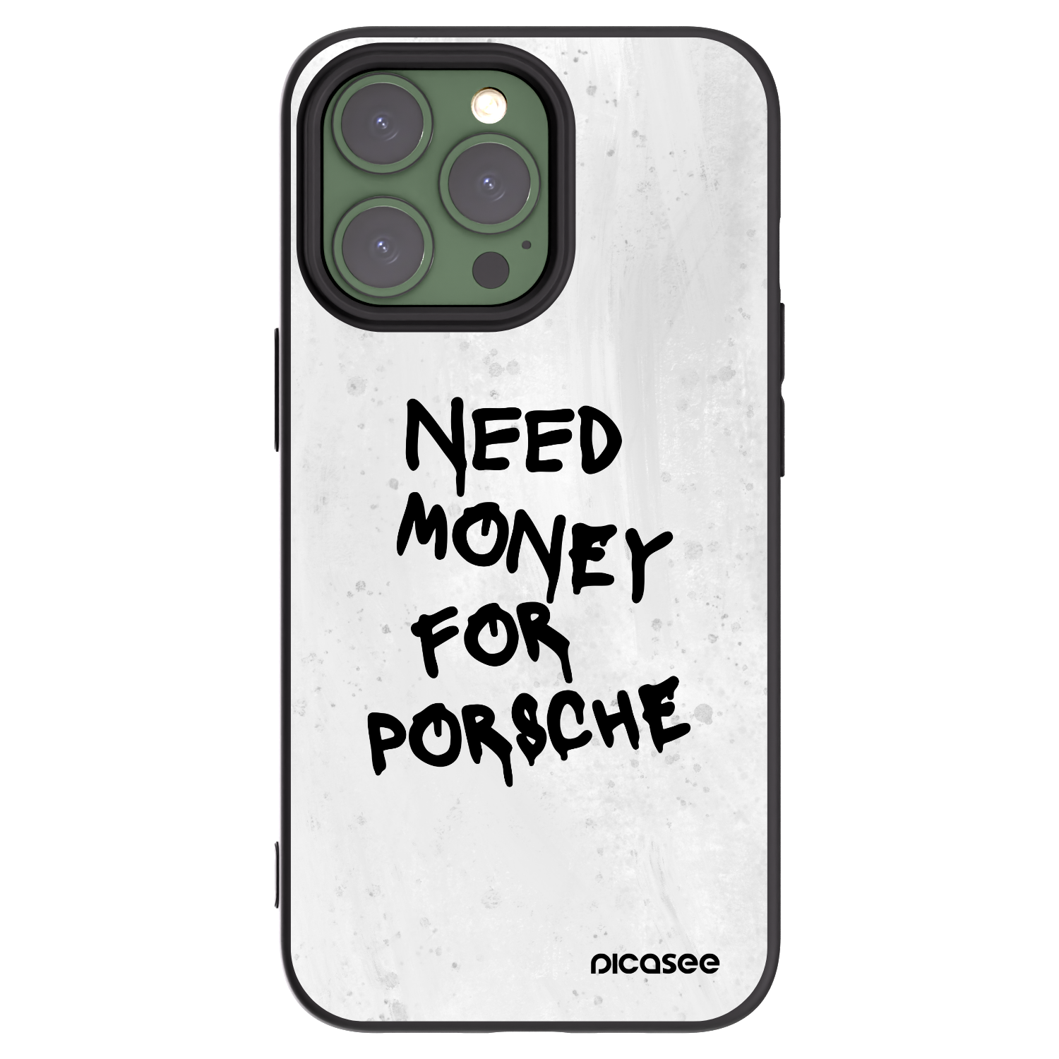 Picasee Μαύρη θήκη σιλικόνης για Apple iPhone 13 Pro - White Dollar