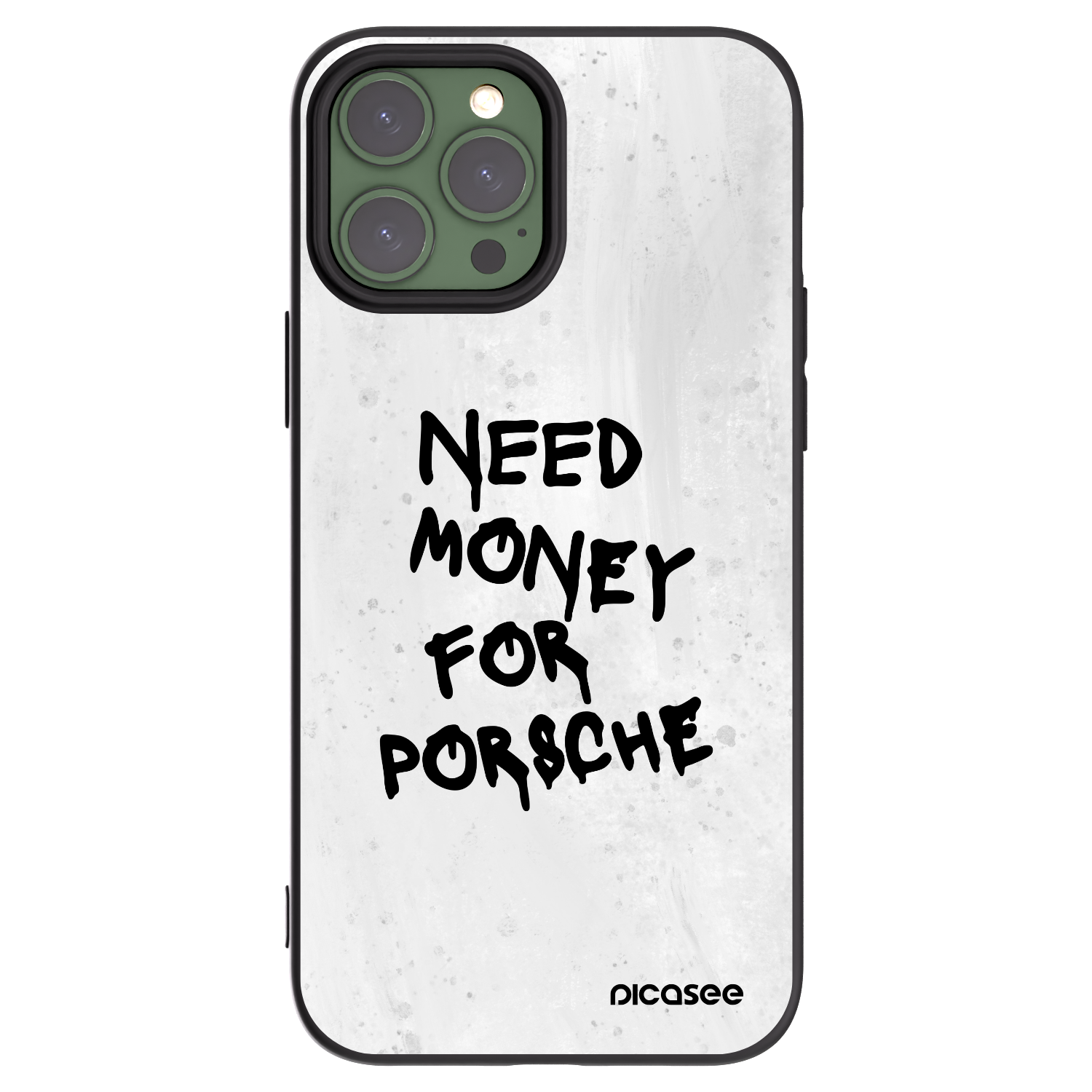 Picasee Μαύρη θήκη σιλικόνης για Apple iPhone 13 Pro Max - White Dollar