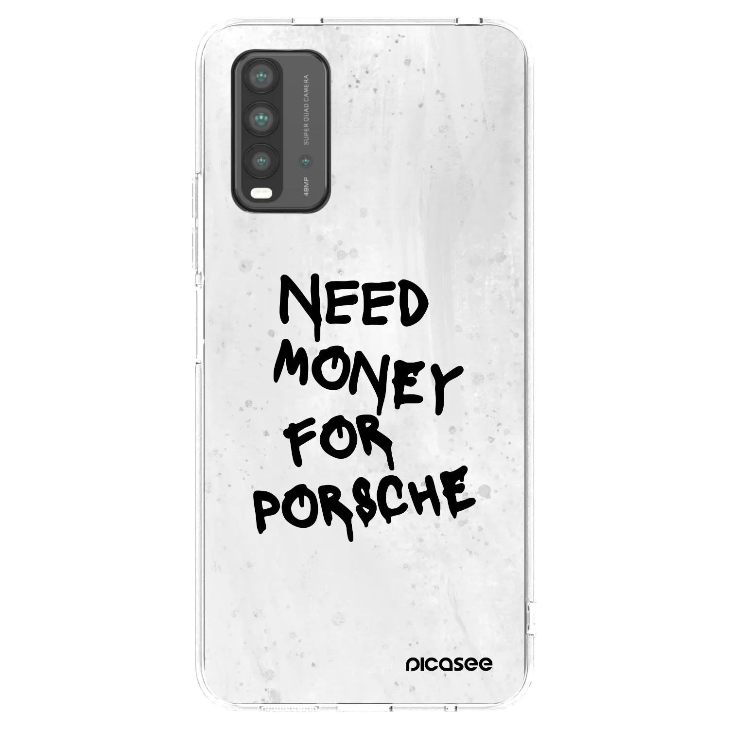 Picasee Μαύρη θήκη σιλικόνης για Xiaomi Redmi 9T - White Dollar