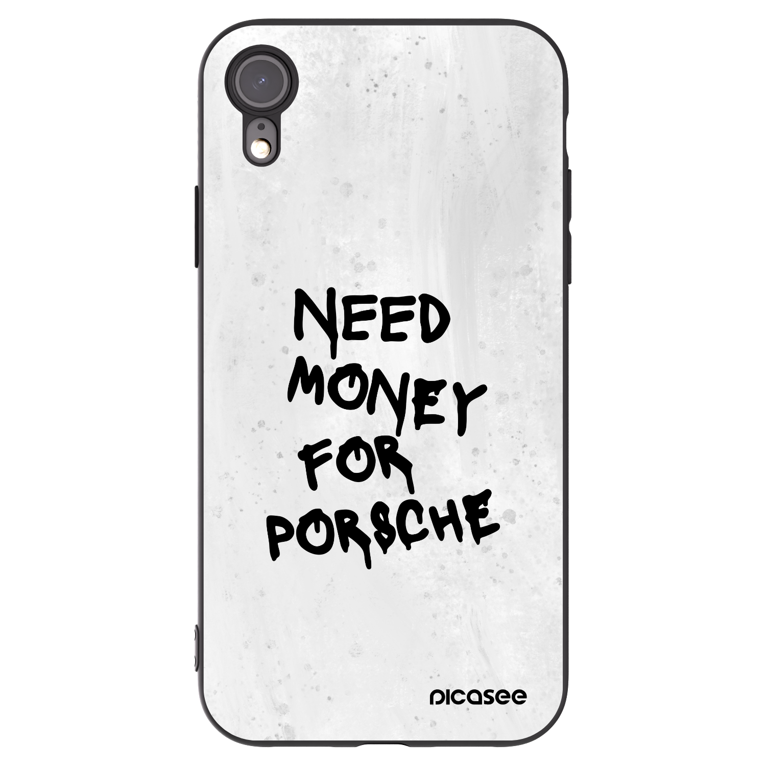 Picasee Μαύρη θήκη σιλικόνης για Apple iPhone XR - White Dollar