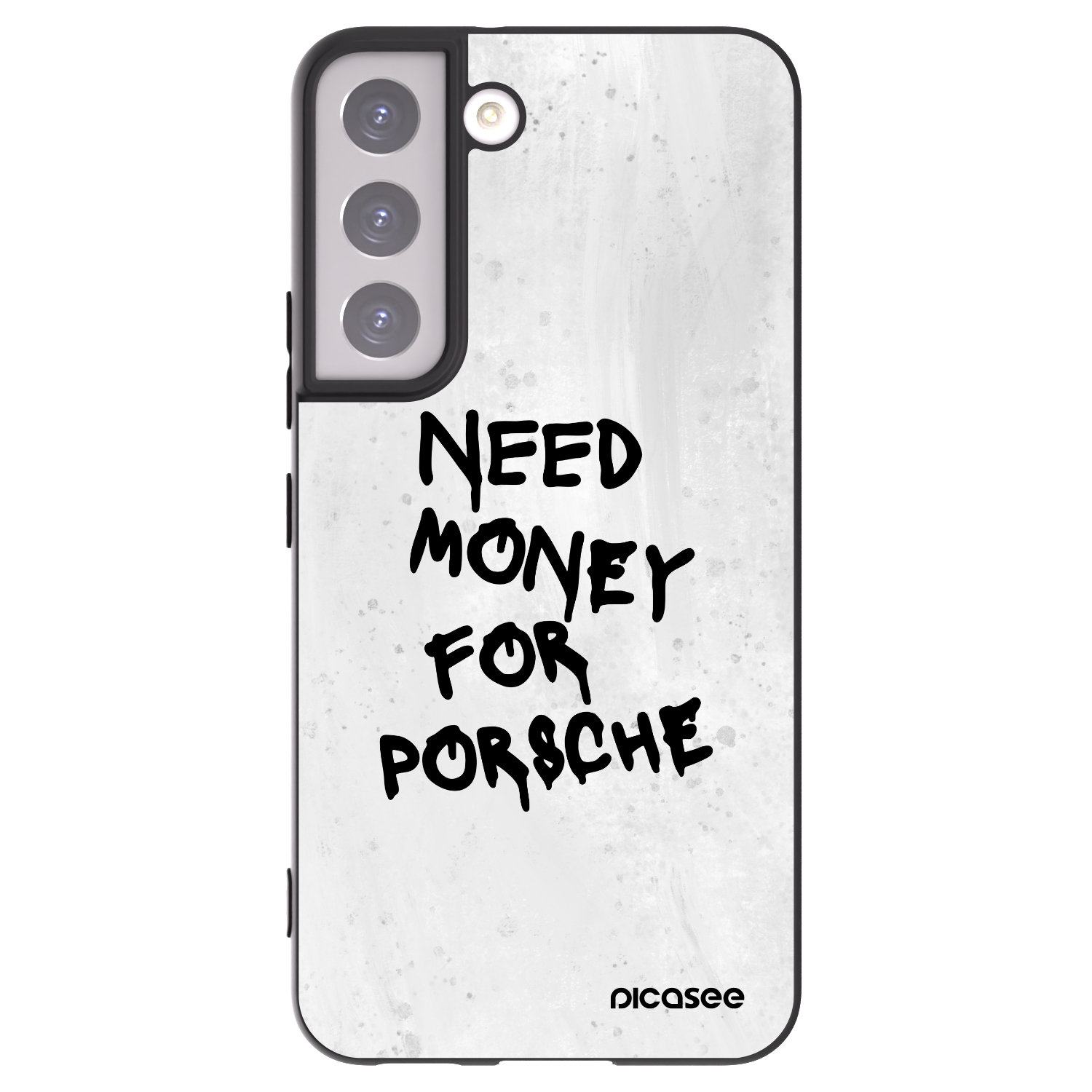 Picasee Μαύρη θήκη σιλικόνης για Samsung Galaxy S22 5G - White Dollar