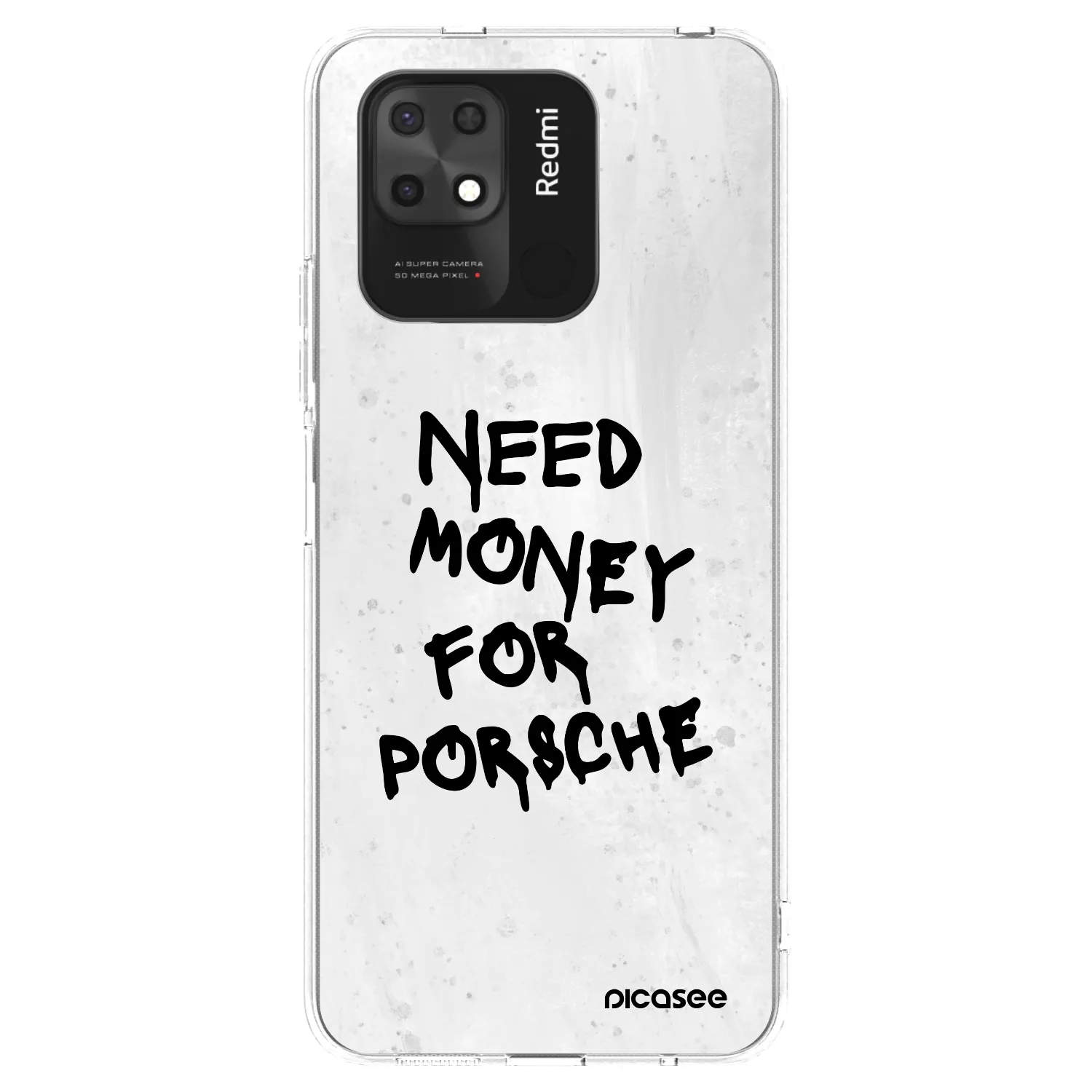 Picasee διαφανής θήκη σιλικόνης Xiaomi Redmi 10C - White Dollar