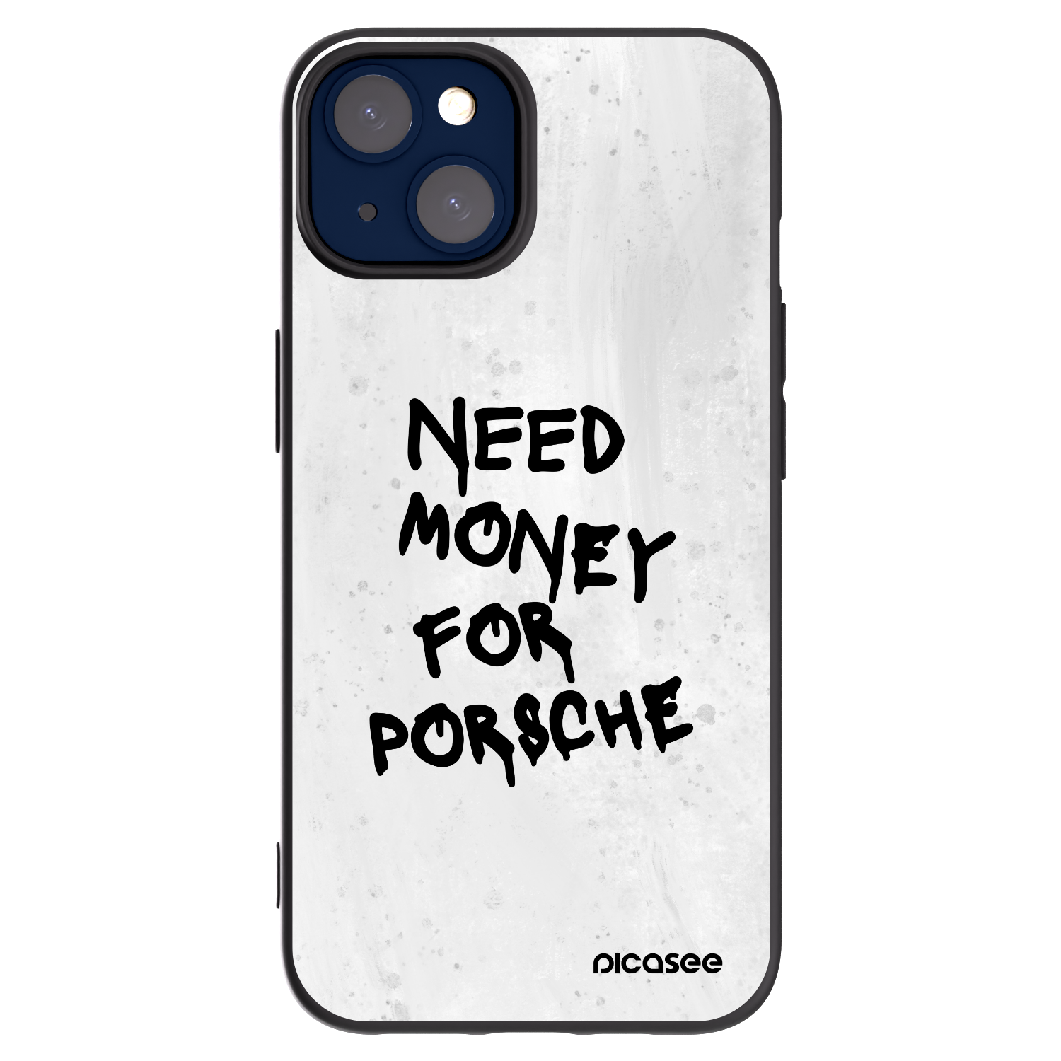 Picasee Μαύρη θήκη σιλικόνης για Apple iPhone 14 - White Dollar