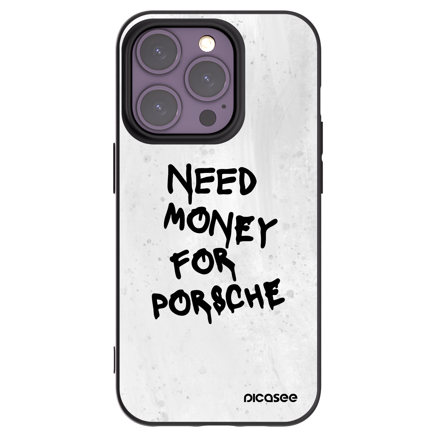 Picasee Μαύρη θήκη σιλικόνης για Apple iPhone 14 Pro - White Dollar