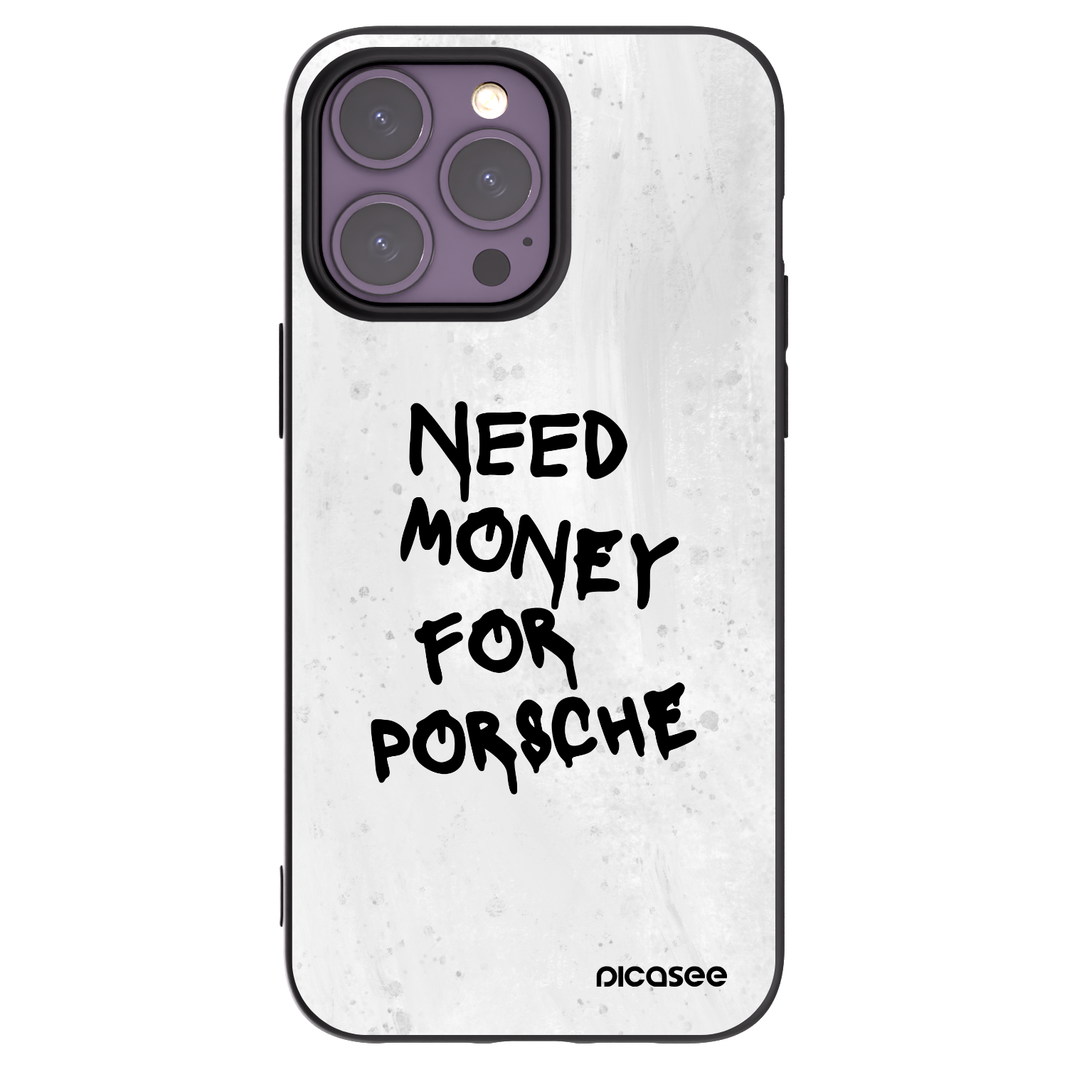 Picasee Μαύρη θήκη σιλικόνης για Apple iPhone 14 Pro Max - White Dollar