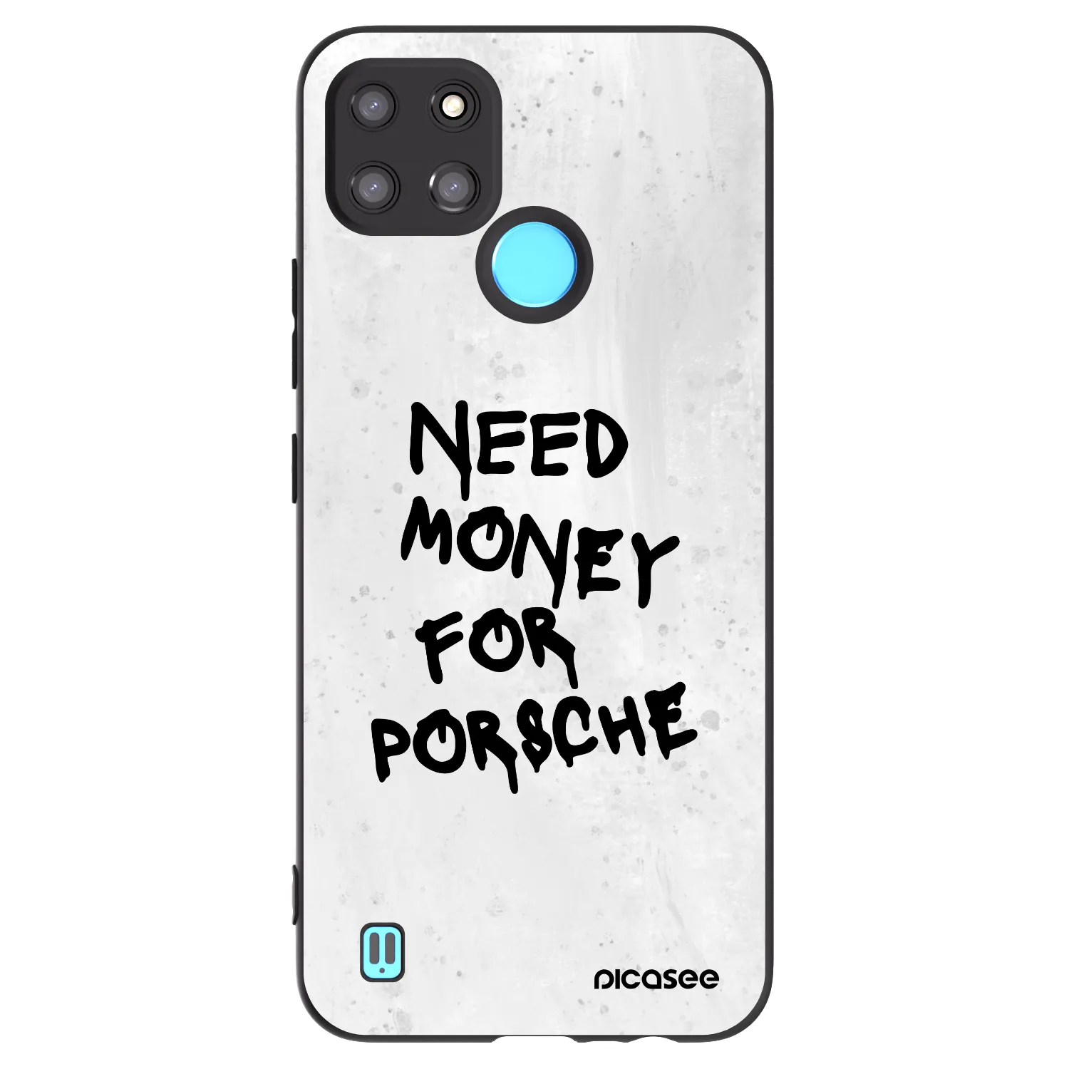 Picasee Μαύρη θήκη σιλικόνης για Realme C21Y - White Dollar