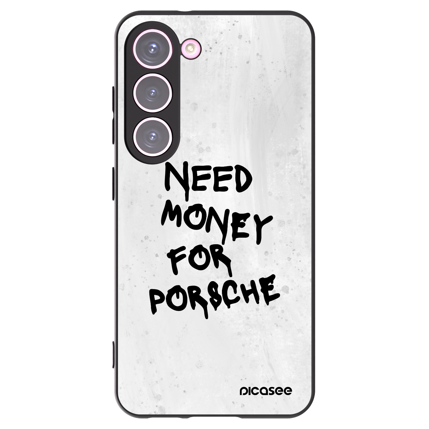 Picasee Μαύρη θήκη σιλικόνης για Samsung Galaxy S23 5G - White Dollar