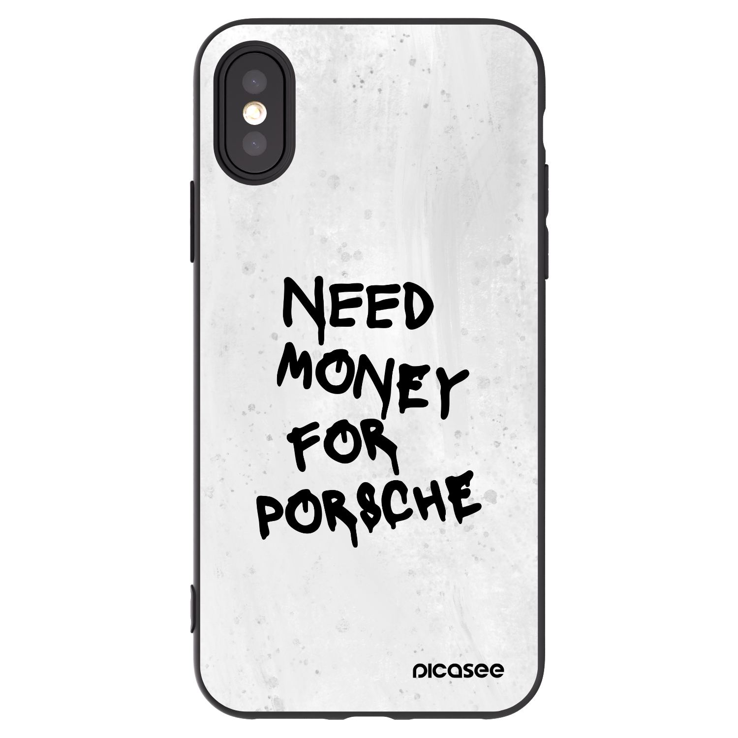 Picasee Μαύρη θήκη σιλικόνης για Apple iPhone X/XS - White Dollar
