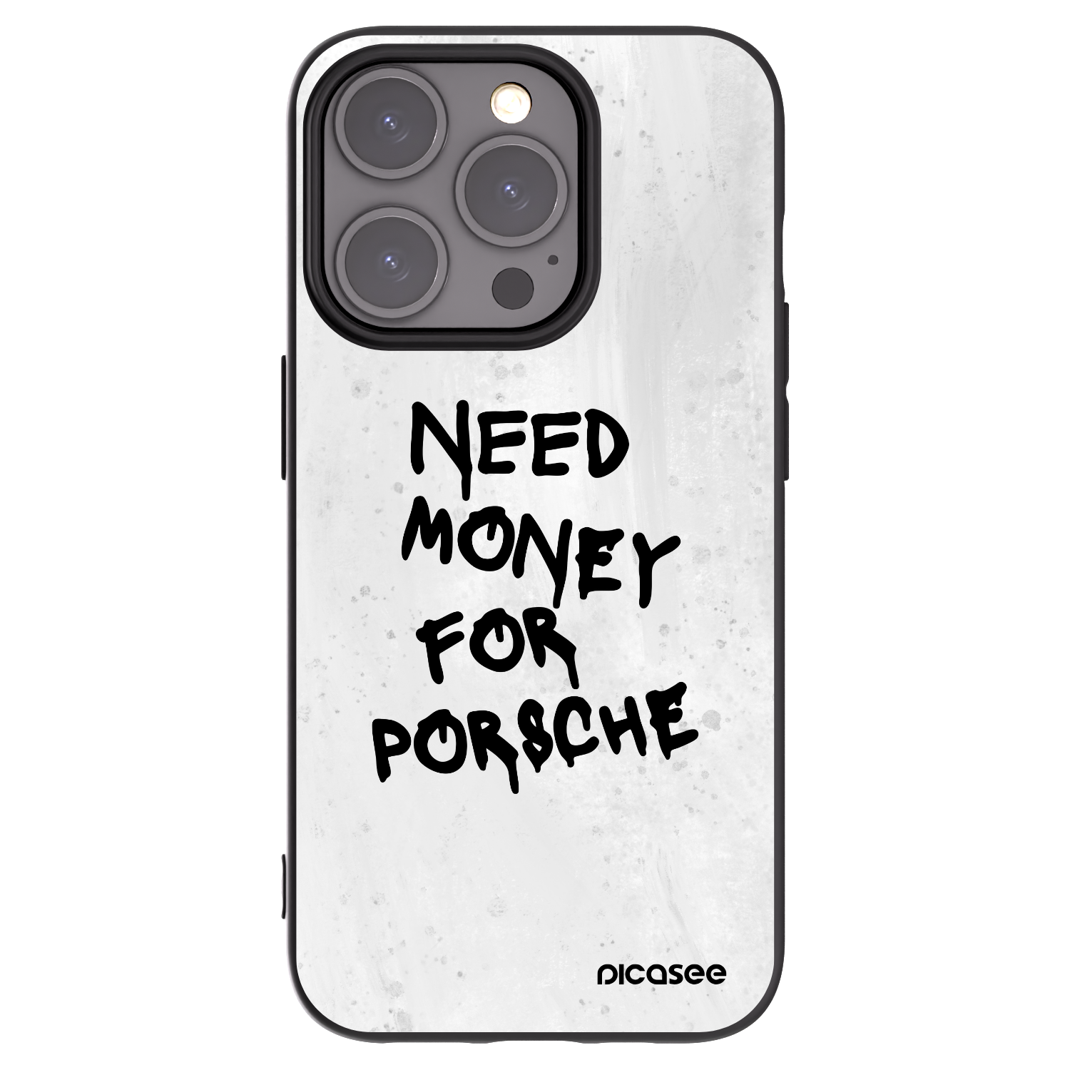 Picasee Μαύρη θήκη σιλικόνης για Apple iPhone 15 Pro - White Dollar
