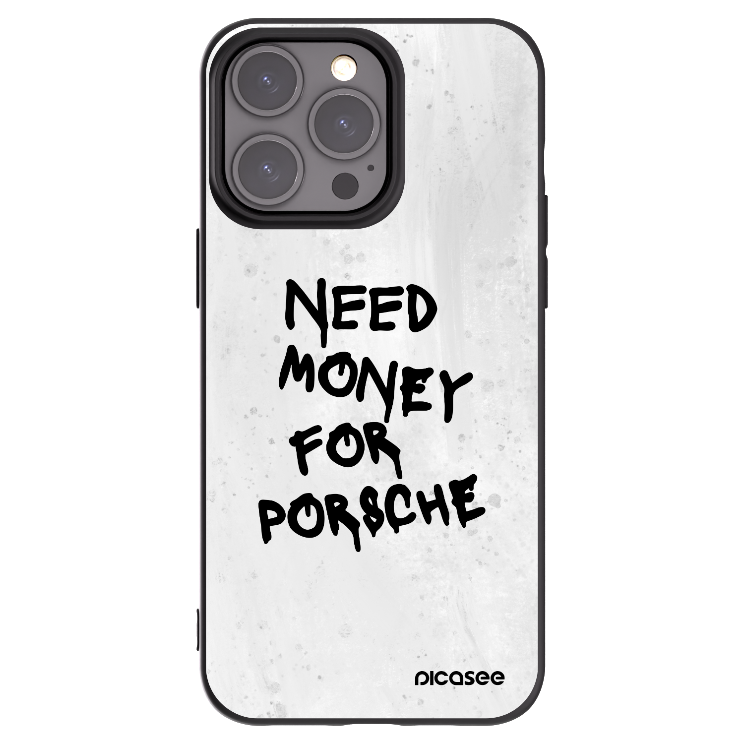 Picasee Μαύρη θήκη σιλικόνης για Apple iPhone 15 Pro Max - White Dollar