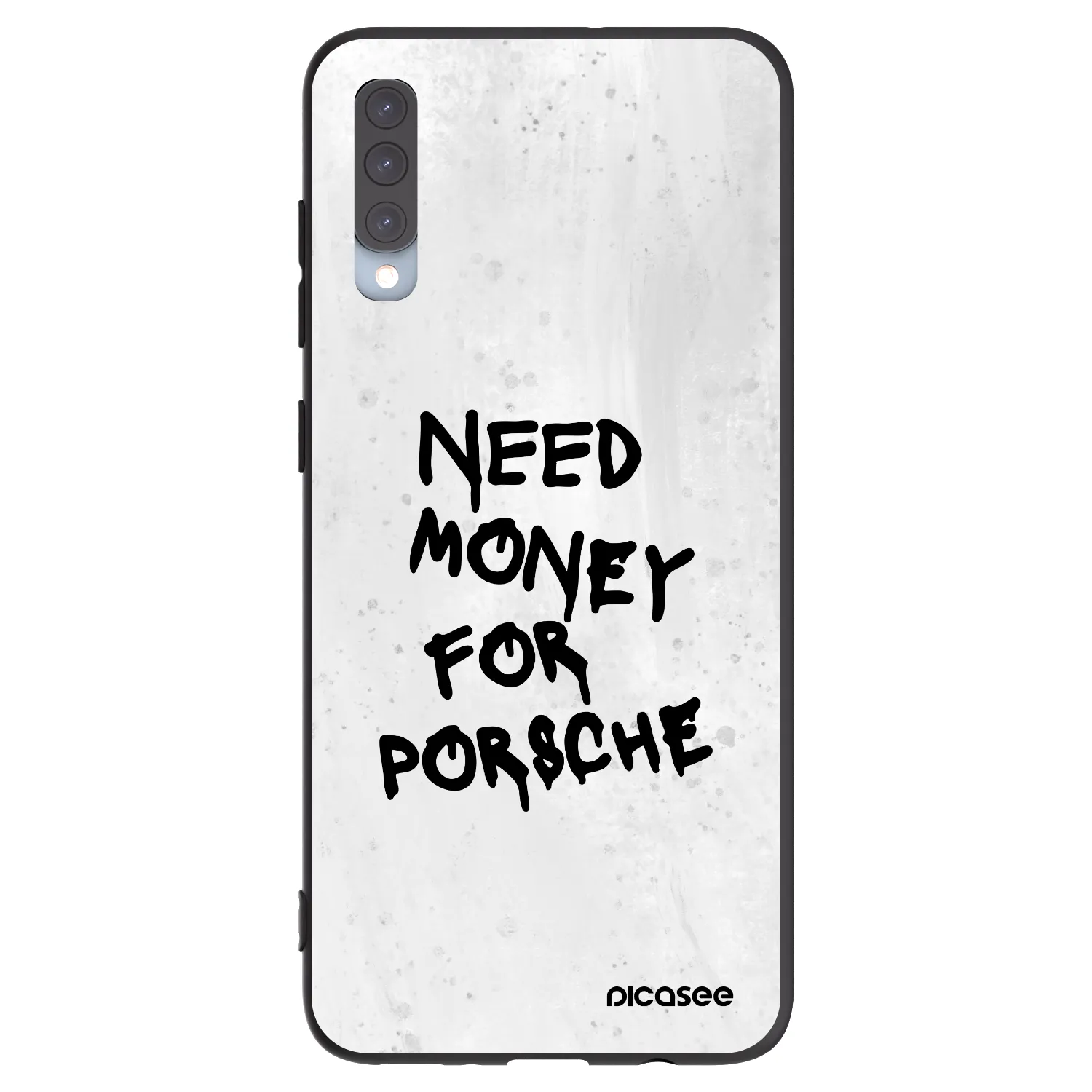 Picasee Μαύρη θήκη σιλικόνης για Samsung Galaxy A70 A705F - White Dollar
