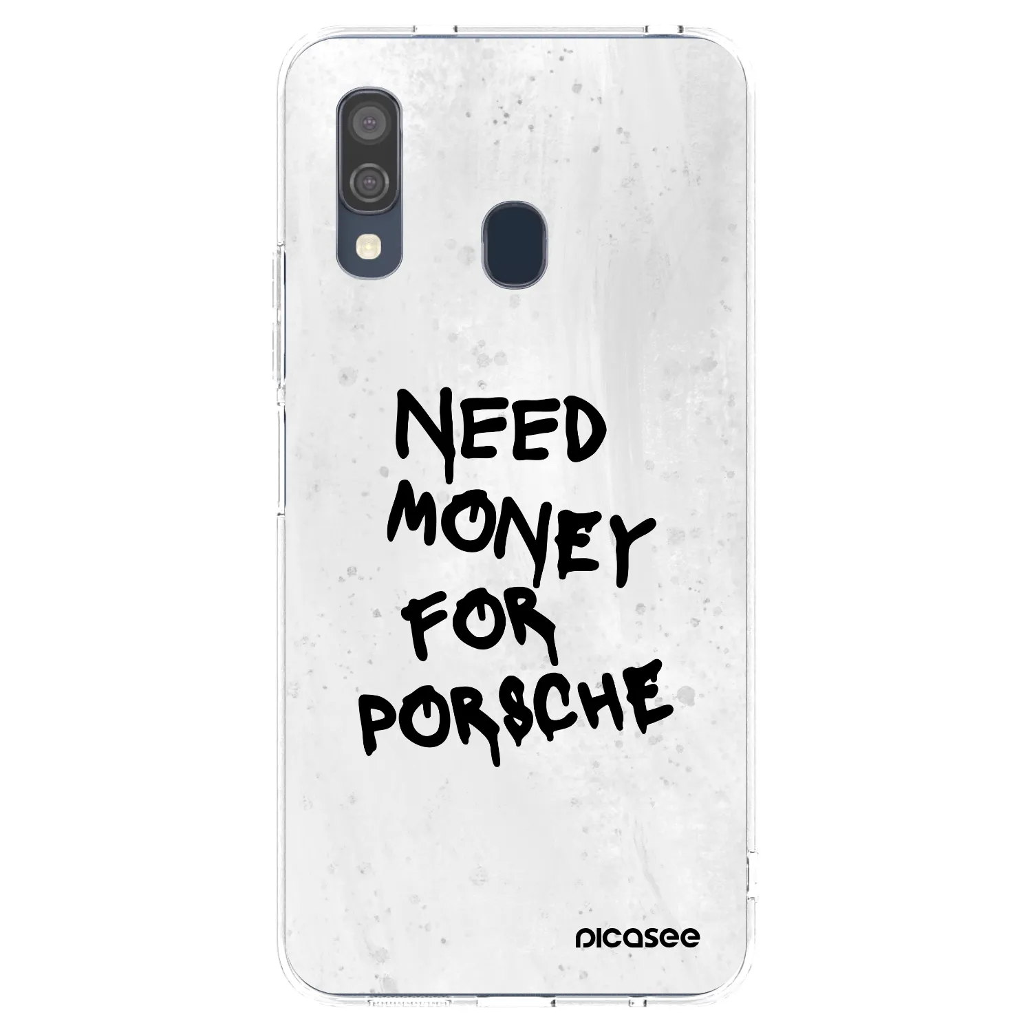 Picasee διαφανής θήκη σιλικόνης Samsung Galaxy A40 A405F - White Dollar