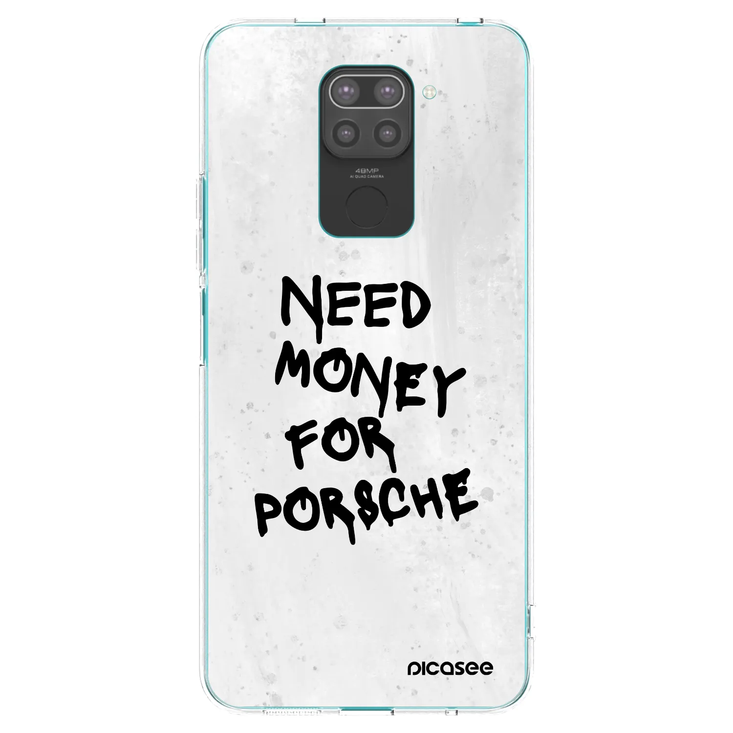 Picasee Μαύρη θήκη σιλικόνης για Xiaomi Redmi Note 9 - White Dollar