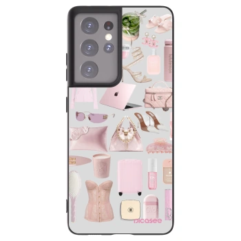 Picasee Μαύρη θήκη σιλικόνης για Samsung Galaxy S21 Ultra 5G G998B - Glam Babe