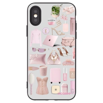 Picasee Μαύρη θήκη σιλικόνης για Apple iPhone X/XS - Glam Babe