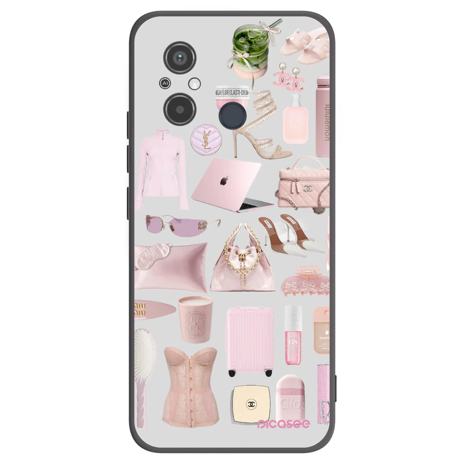 Picasee Μαύρη θήκη σιλικόνης για Xiaomi Redmi 12C - Glam Babe