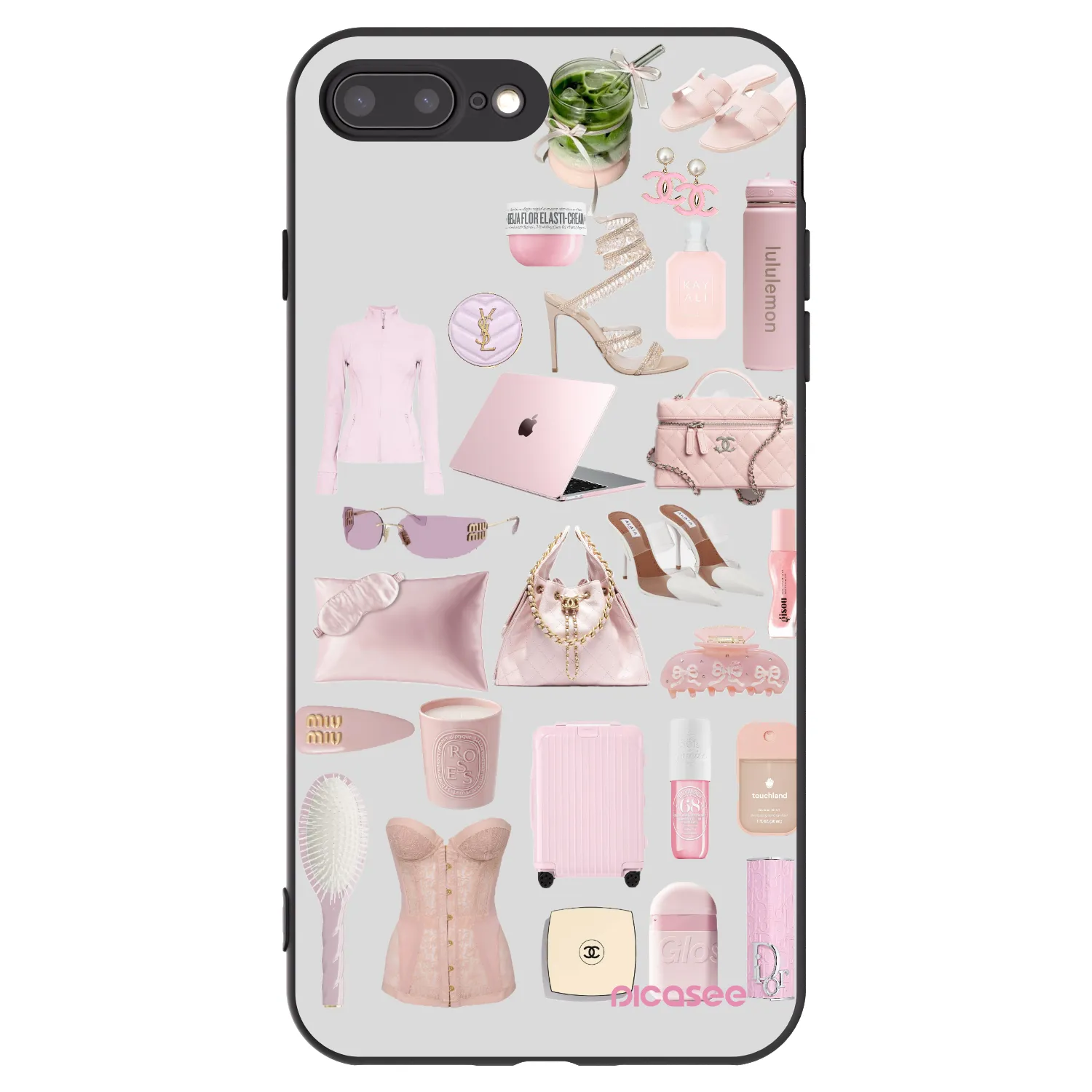 Picasee Μαύρη θήκη σιλικόνης για Apple iPhone 8 Plus - Glam Babe