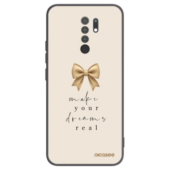 Picasee Μαύρη θήκη σιλικόνης για Xiaomi Redmi 9 - Golden Dream