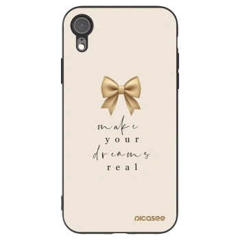 Picasee Μαύρη θήκη σιλικόνης για Apple iPhone XR - Golden Dream