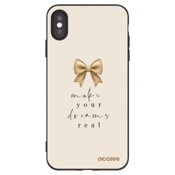 Picasee Μαύρη θήκη σιλικόνης για Apple iPhone XS Max - Golden Dream