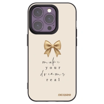 Picasee Μαύρη θήκη σιλικόνης για Apple iPhone 14 Pro - Golden Dream