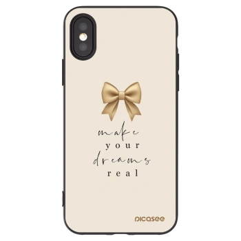 Picasee Μαύρη θήκη σιλικόνης για Apple iPhone X/XS - Golden Dream
