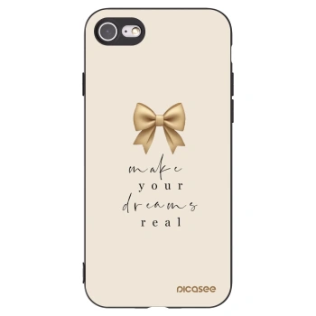 Picasee Μαύρη θήκη σιλικόνης για Apple iPhone 7 - Golden Dream