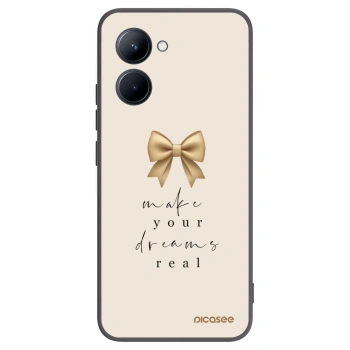 Picasee Μαύρη θήκη σιλικόνης για Realme C33 (2023) - Golden Dream