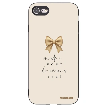 Picasee Μαύρη θήκη σιλικόνης για Apple iPhone 8 - Golden Dream