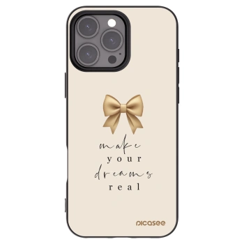 Picasee Μαύρη θήκη σιλικόνης για Apple iPhone 16 Pro Max - Golden Dream