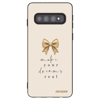 Picasee Μαύρη θήκη σιλικόνης για Samsung Galaxy S10 G973 - Golden Dream