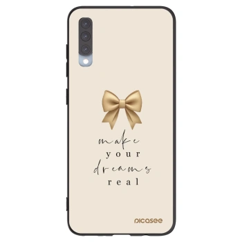 Picasee Μαύρη θήκη σιλικόνης για Samsung Galaxy A70 A705F - Golden Dream