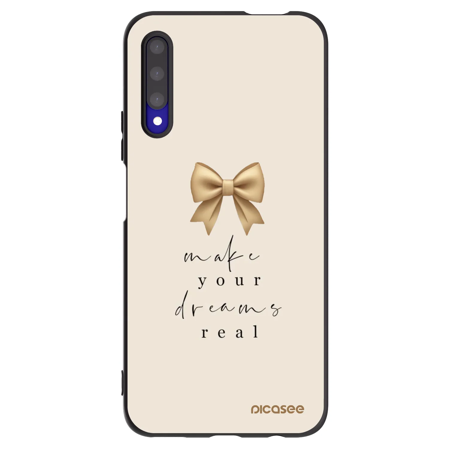 Picasee Μαύρη θήκη σιλικόνης για Honor 9X Pro - Golden Dream