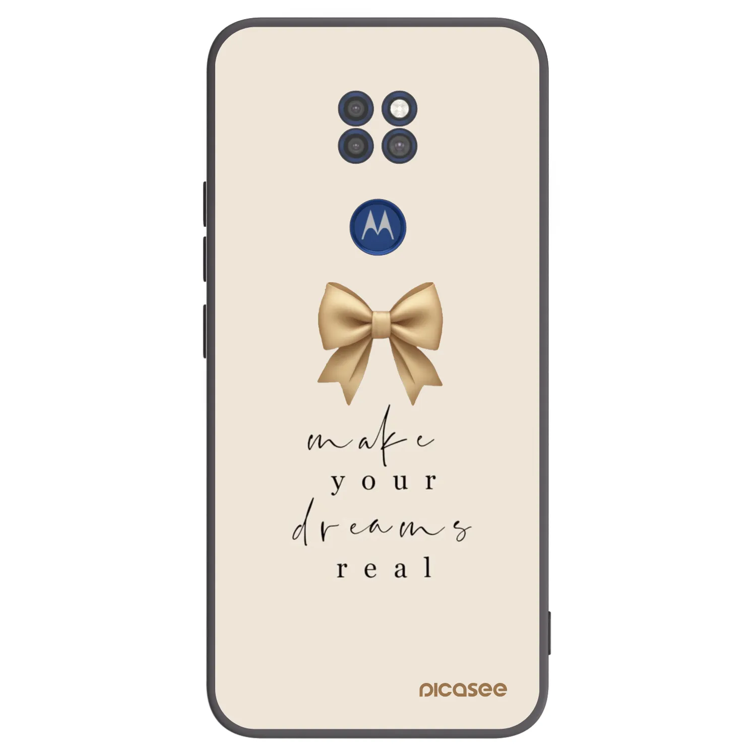 Picasee Μαύρη θήκη σιλικόνης για Motorola Moto G9 Play - Golden Dream