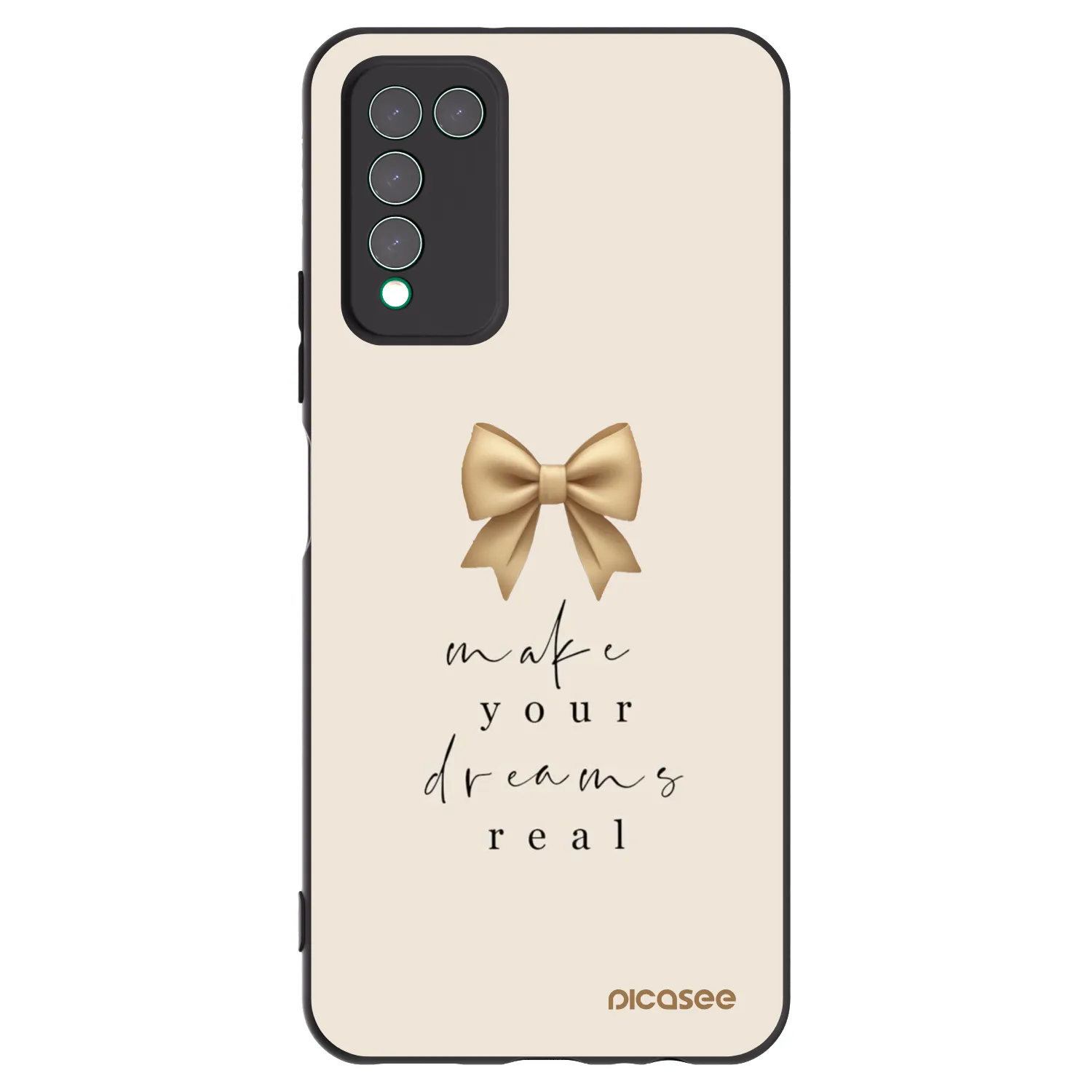 Picasee Μαύρη θήκη σιλικόνης για Honor 10X Lite - Golden Dream