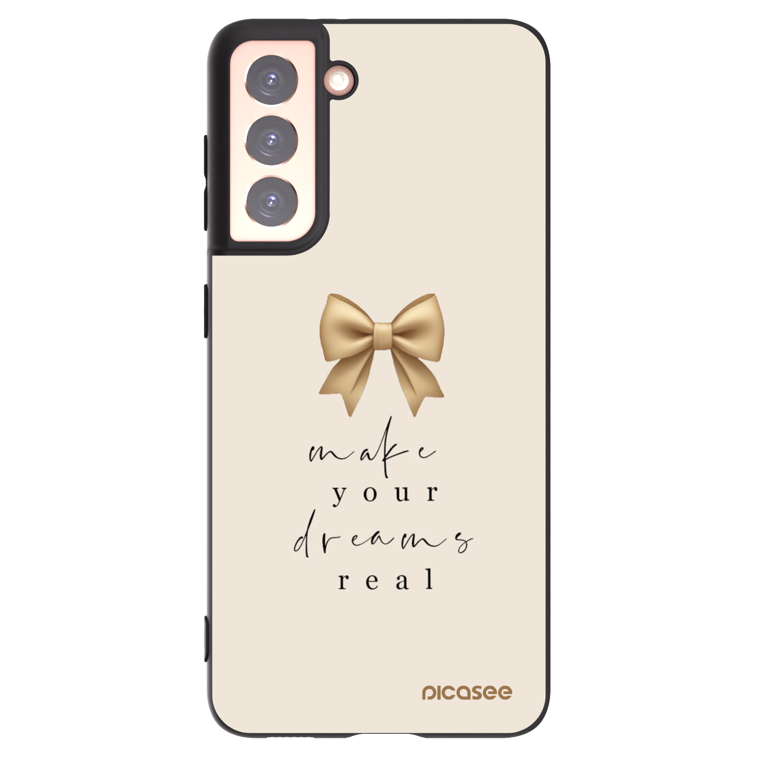 Picasee Μαύρη θήκη σιλικόνης για Samsung Galaxy S21 5G G991B - Golden Dream