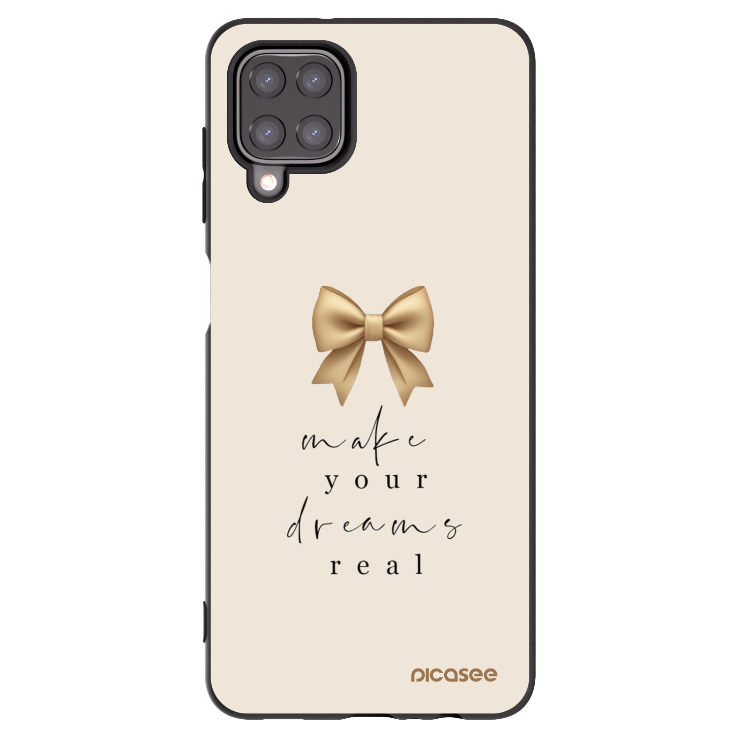 Picasee Μαύρη θήκη σιλικόνης για Samsung Galaxy A12 A125F - Golden Dream