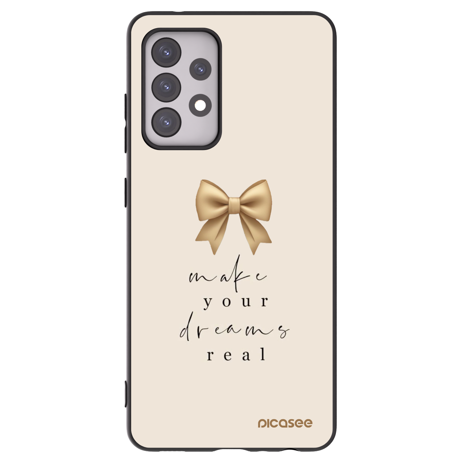 Picasee Μαύρη θήκη σιλικόνης για Samsung Galaxy A52 5G A525F - Golden Dream